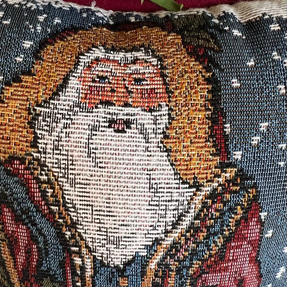 Vintage Old World Santa Claus Accent Pillow by Portofino Needlepoint 12